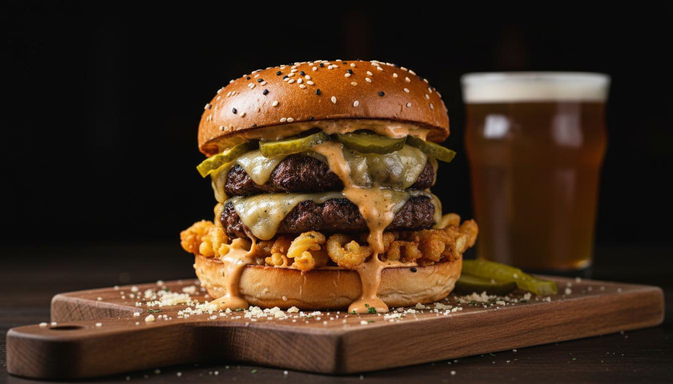 Pop's Place Dirty Mac burger